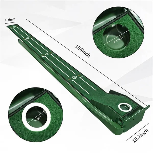 Golf Putting Mat With Ball Return