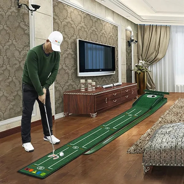 Golf Putting Mat With Ball Return