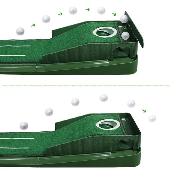 Golf Putting Mat With Ball Return
