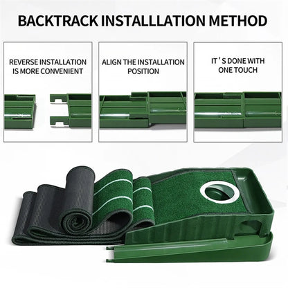 Golf Putting Mat With Ball Return