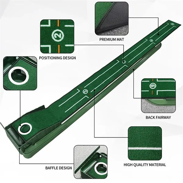 Golf Putting Mat With Ball Return