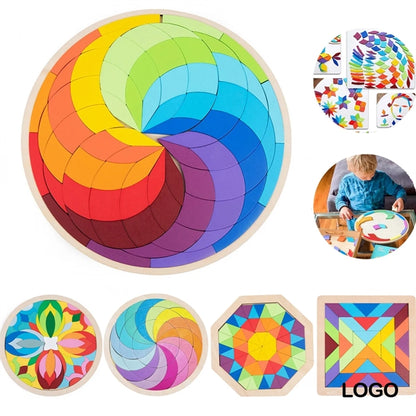 Wooden Rainbow Pattern Blocks
