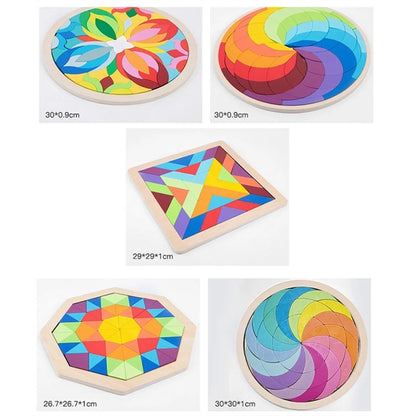 Wooden Rainbow Pattern Blocks