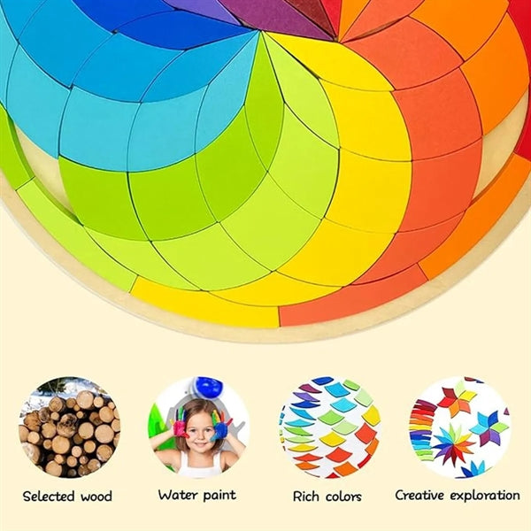 Wooden Rainbow Pattern Blocks