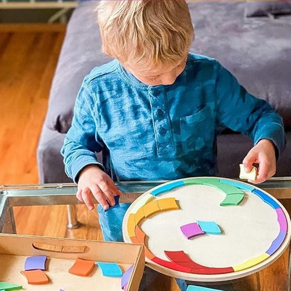 Wooden Rainbow Pattern Blocks