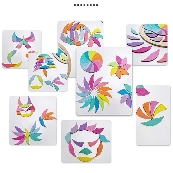 Wooden Rainbow Pattern Blocks