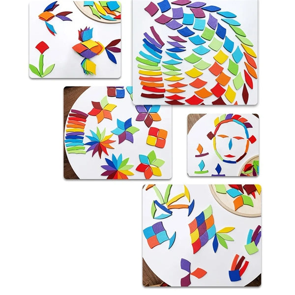 Wooden Rainbow Pattern Blocks