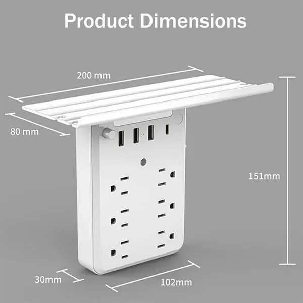 6-Outlet Extender Socket With 4 Usb Ports