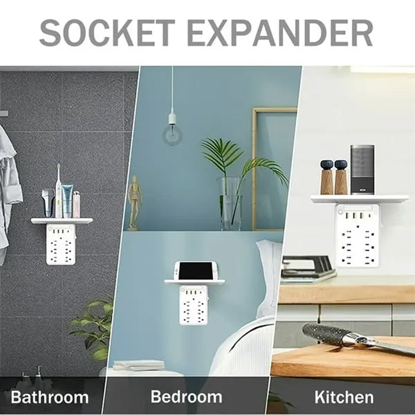 6-Outlet Extender Socket With 4 Usb Ports