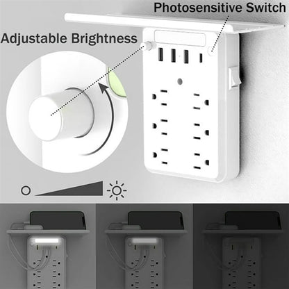 6-Outlet Extender Socket With 4 Usb Ports