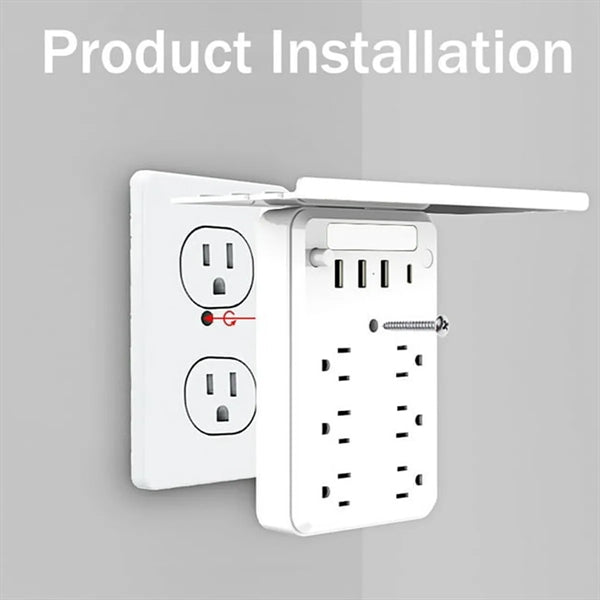 6-Outlet Extender Socket With 4 Usb Ports