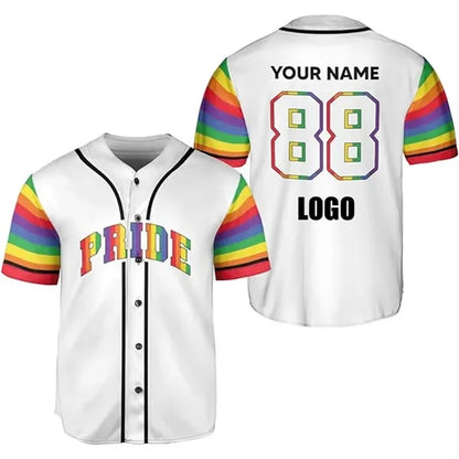 Personalized LGBT Pride Baseball Jersey 3D Print Size S-6XL