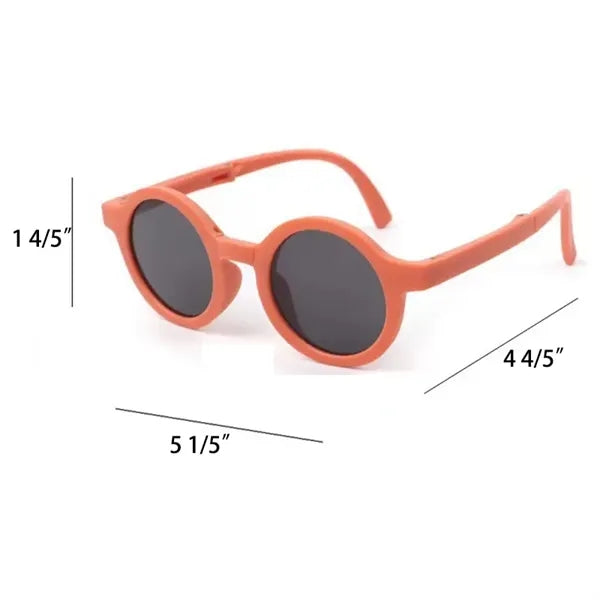 Children's Foldable Round Frame Sunglasses With Box