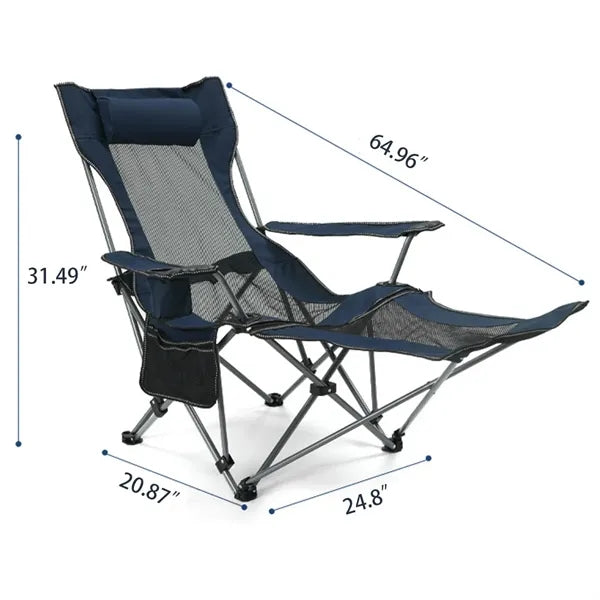 Portable Folding Reclining Camping Chair with Carry Bag