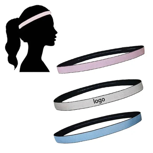 Elastic Headband Running Sweat-Absorbing With Silicone Strip