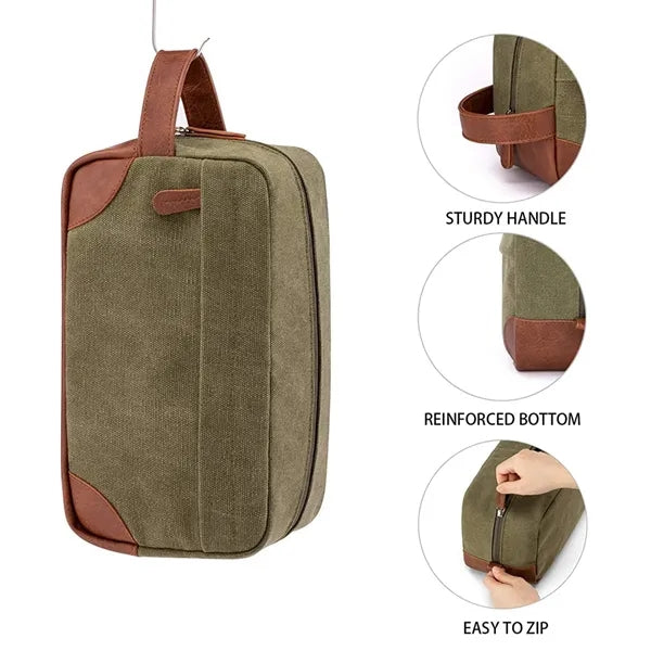 Canvas Toiletry Bag With Hanging Dopp