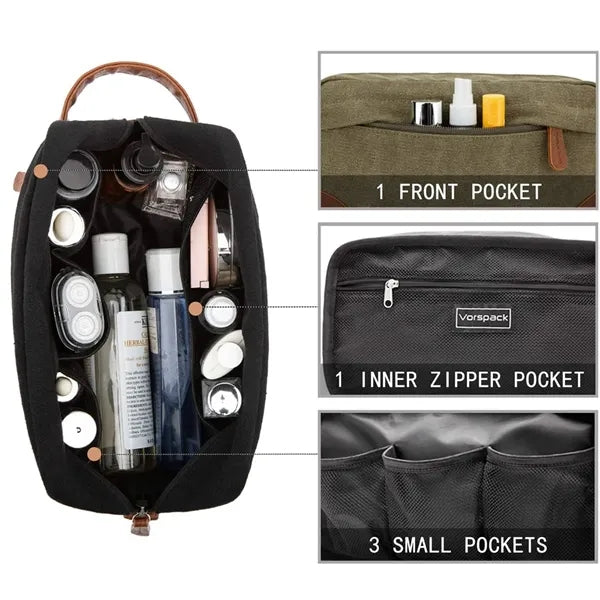 Canvas Toiletry Bag With Hanging Dopp