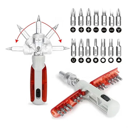 14-in-1 Portable Home Magnetic Ratchet Screwdriver Set