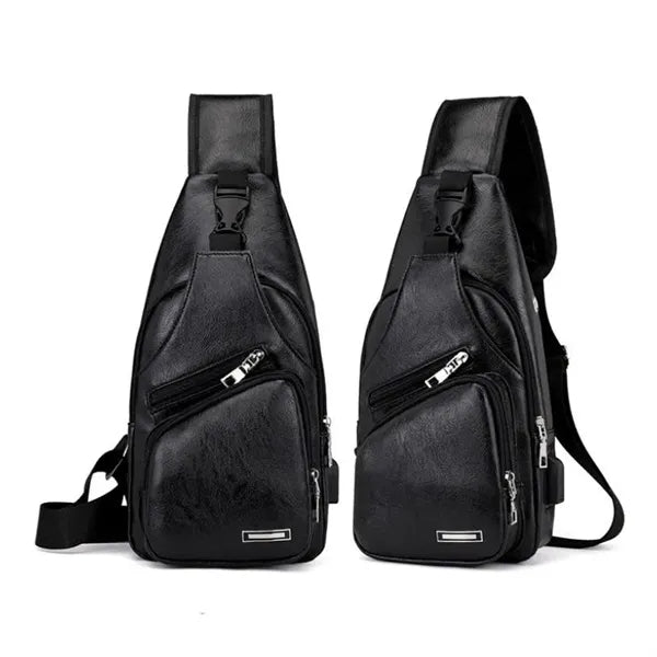 PU Leather Sling Bag Daypack