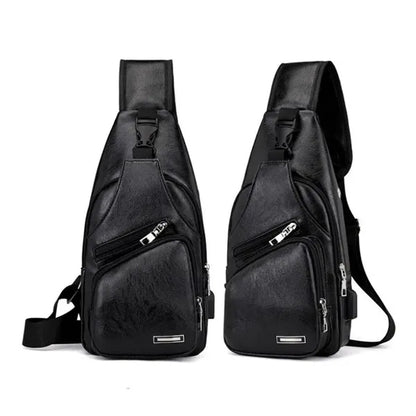PU Leather Sling Bag Daypack
