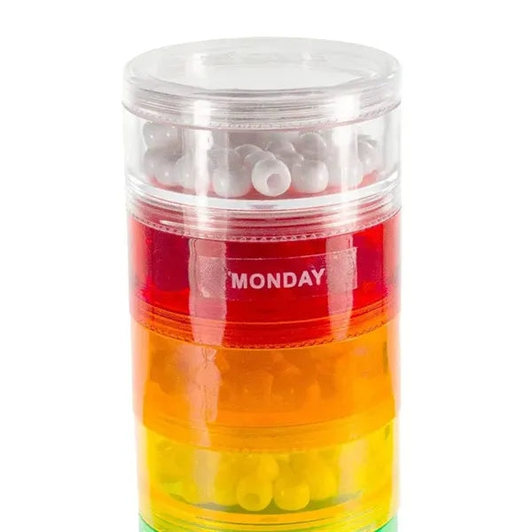 Stackable Rainbow 7 Day Pill, Medicine, Vitamin Organizer