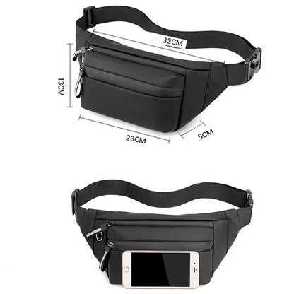 Men Mini Sling Waist Bag With Earphone Hole