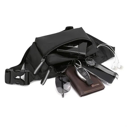 Men Mini Sling Waist Bag With Earphone Hole