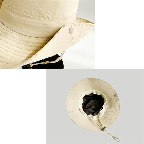 String Brim Sun Protection Outdoor Camping Summer Bucket Hat