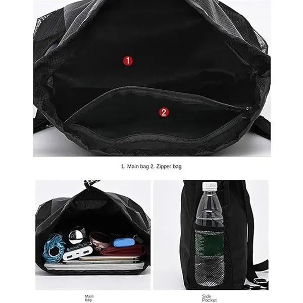 Drawstring Backpack With Pocket