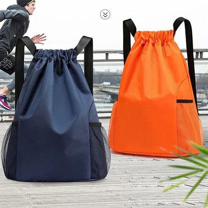 Drawstring Backpack With Pocket
