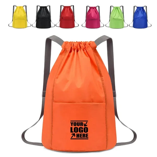 Wide Straps Drawstring Backpack
