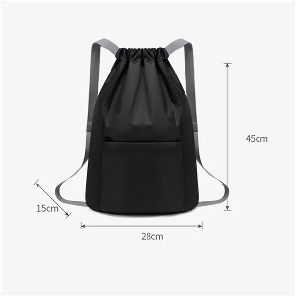 Wide Straps Drawstring Backpack