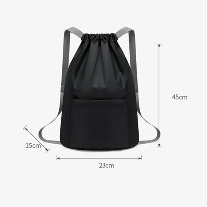 Wide Straps Drawstring Backpack