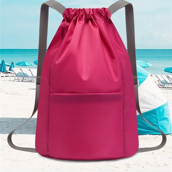 Wide Straps Drawstring Backpack