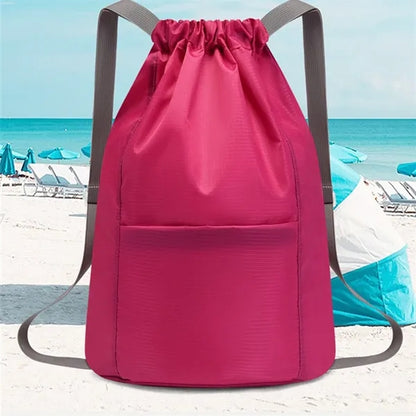 Wide Straps Drawstring Backpack