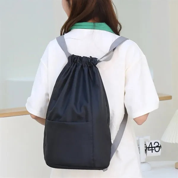 Wide Straps Drawstring Backpack