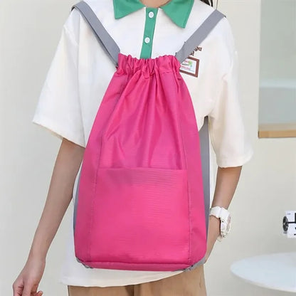 Wide Straps Drawstring Backpack