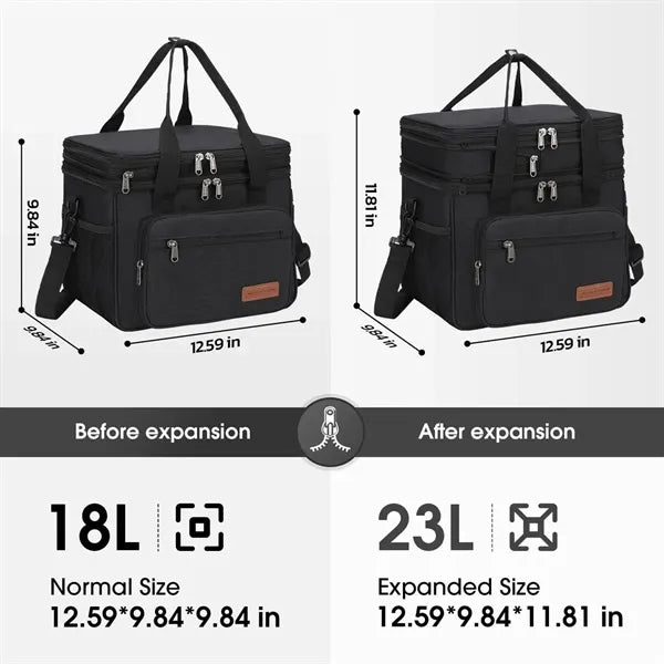 23L Double Deck Insulated Cooler Lunch Bag