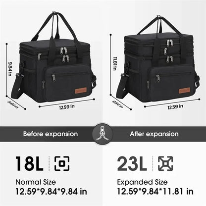 23L Double Deck Insulated Cooler Lunch Bag