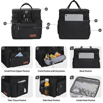 23L Double Deck Insulated Cooler Lunch Bag
