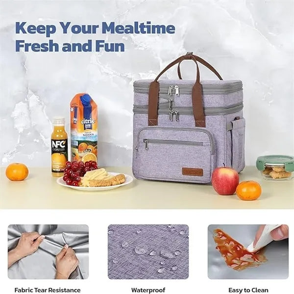 23L Double Deck Insulated Cooler Lunch Bag