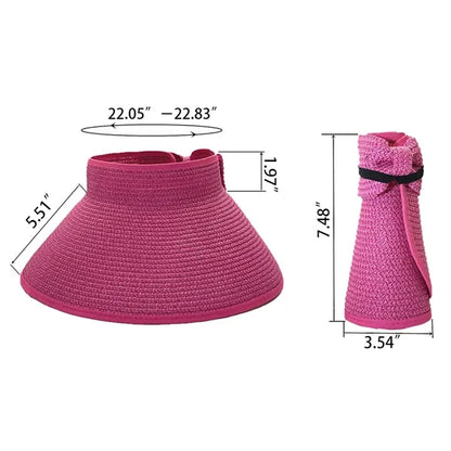 Women's Foldable Wide Brim Roll Up Summer Sun Visor Hat