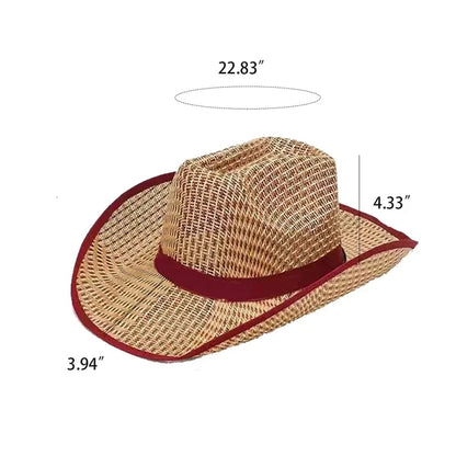 Unisex Woven Straw Round Up Summer Beach Wide Brim Hat