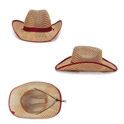 Unisex Woven Straw Round Up Summer Beach Wide Brim Hat