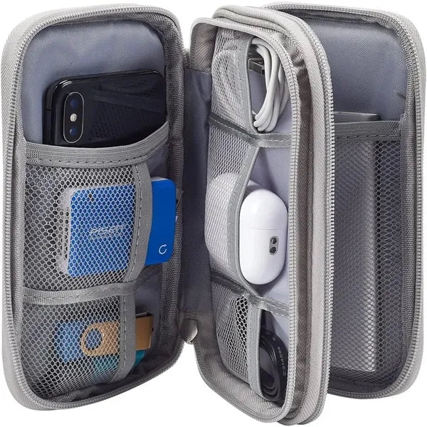 Electronic Cable Organizer Bag Double Layer With Handle