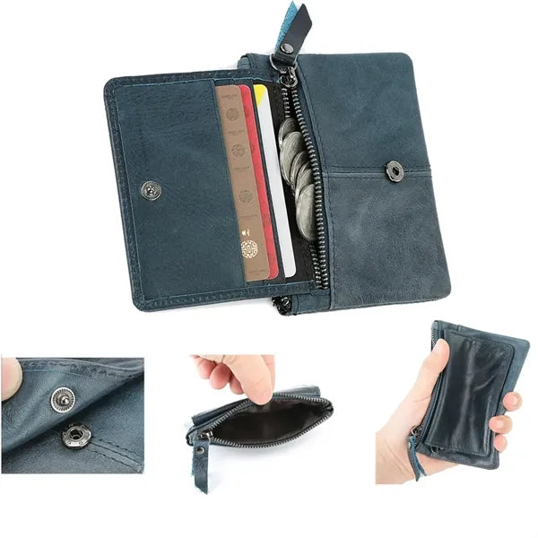 Real Leather RFID Coin Purse Bag Card Wallet for Men