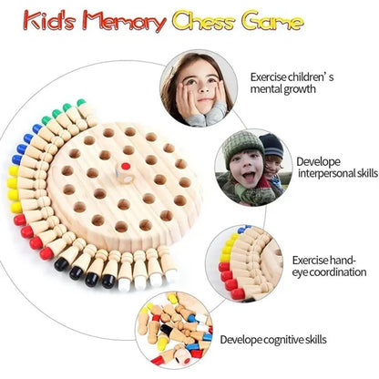 Wooden Memory Match Stick Chess Game Child Interaction Toy