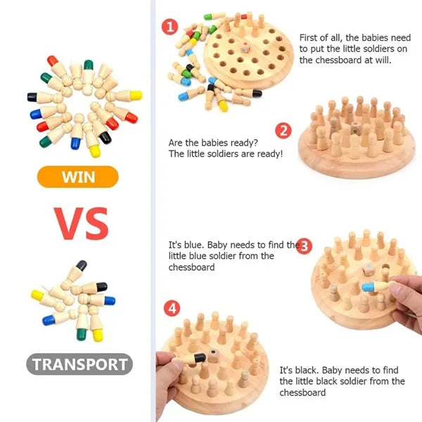 Wooden Memory Match Stick Chess Game Child Interaction Toy