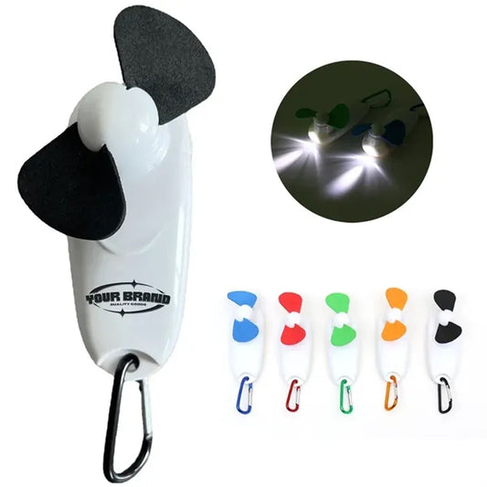 Cute Portable Mini Fan with Light & Carabiner