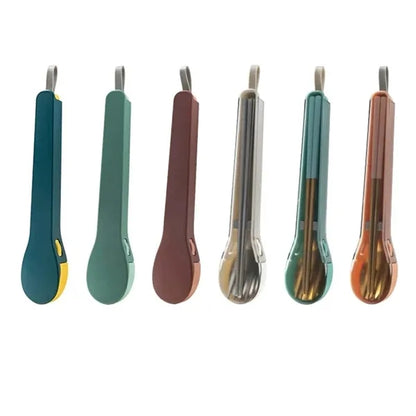 Portable Travel Dinnerware Set with Spoon Fork Chopsticks